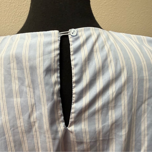 Gianni Bini Blue White Stripe Blouse Dolman Sleeve Lined Top Large Chic - Picture 5 of 10